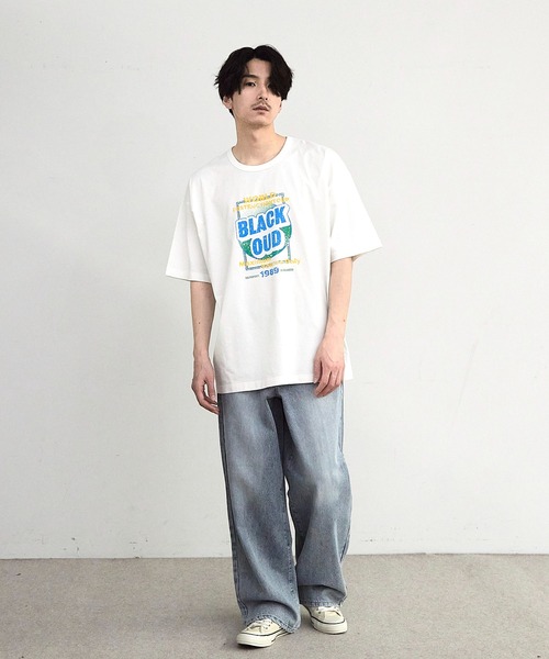 RATTLE TRAP（ラトルトラップ）の「古着風ピグメントロゴプリントTシャツ（Tシャツ/カットソー・メンズ・ブラック/ホワイト・S/M/L/LL）」の7枚目の写真