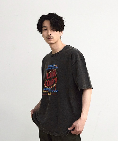 RATTLE TRAP（ラトルトラップ）の「古着風ピグメントロゴプリントTシャツ（Tシャツ/カットソー・メンズ・ブラック/ホワイト・S/M/L/LL）」の19枚目の写真