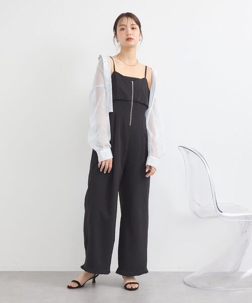 Ito fukuoka パフスリーブ　オールインワン　black Ito fukuoka パフスリーブ オールインワン black