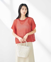 ラメメッシュサマーニット