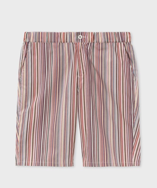 Paul Smith(ポールスミス)の「【ラウンジウェア】シグネチャーストライプ ショーツ【853235 7912】(その他パンツ・メンズ・ブルー/チャコールグレー/レッド・MEDIUM/LARGE)」の1枚目の写真