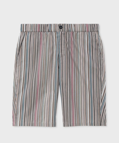 Paul Smith(ポールスミス)の「【ラウンジウェア】シグネチャーストライプ ショーツ【853235 7912】(その他パンツ・メンズ・ブルー/チャコールグレー/レッド・MEDIUM/LARGE)」の2枚目の写真
