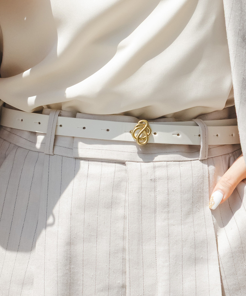 Noble(ノーブル)の「BY MALENE BIRGER/バイマレーネビルガー ベルト(ホワイト)(ベルト・レディース・ホワイト・X-SMALL)」の2枚目の写真