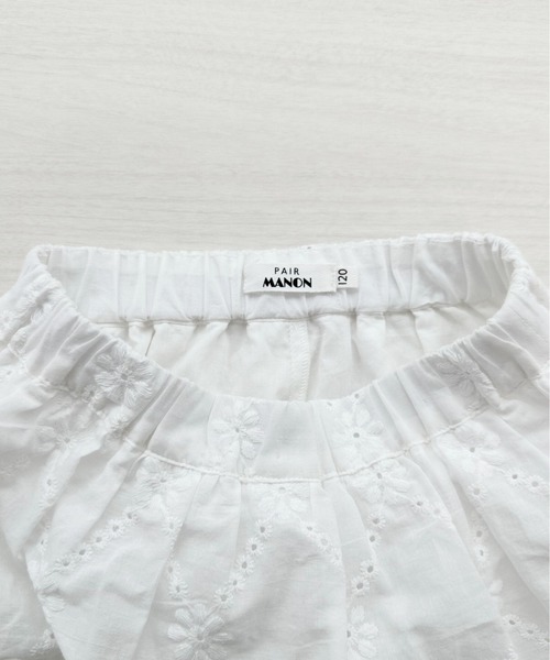 pairmanon(ペアマノン)の「フラワーレース ティアードスカッツ(スカート・キッズ・ホワイト/ブラック・90/150/140/100/110/120/130)」の14枚目の写真