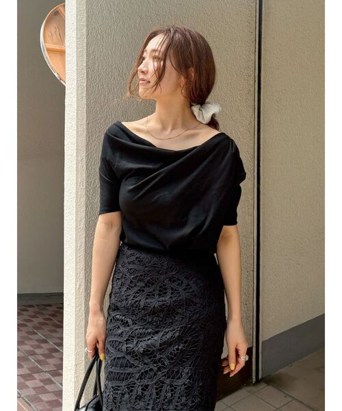 tシャツ タックデザインオフショルTee レディース タックデザインオフショルTee（Tシャツ/カットソー）｜Ungrid