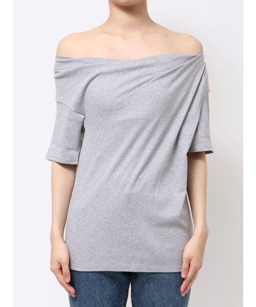 Ungrid（アングリッド）の「タックデザインオフショルTee（Tシャツ/カットソー・レディース・グレー/アイボリー/ブラック/グリーン・FREE）」の18枚目の写真