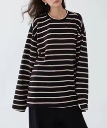 Bling Leads（ブリングリーズ）の「Z)【BLINGLEADS】ABM21744 プリントボーダーC/R（Tシャツ/カットソー）」