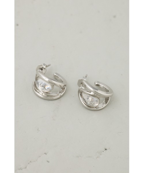 AZUL by moussy（アズールバイマウジー）の「クリアメタルプチフープピアス（ピアス（両耳用）・レディース・ゴールド系その他/シルバー・FREE）」の8枚目の写真