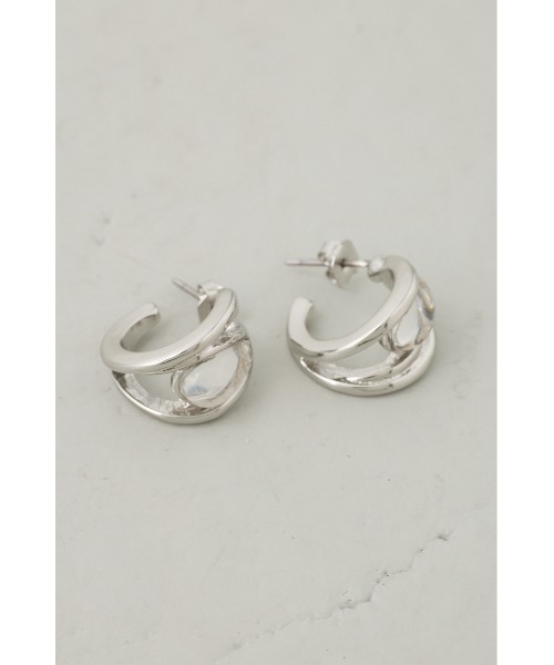 AZUL by moussy（アズールバイマウジー）の「クリアメタルプチフープピアス（ピアス（両耳用）・レディース・ゴールド系その他/シルバー・FREE）」の5枚目の写真