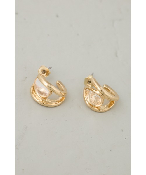 AZUL by moussy（アズールバイマウジー）の「クリアメタルプチフープピアス（ピアス（両耳用）・レディース・ゴールド系その他/シルバー・FREE）」の3枚目の写真