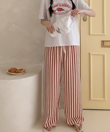 ストライプ ワイドパンツ