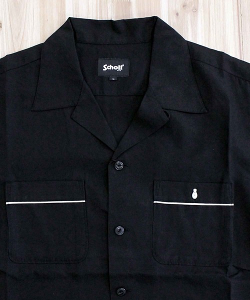 Schott（ショット）の「BOWLING SS-SHIRT LEATHER JAKCKET MAKES A MEN（シャツ/ブラウス・メンズ・ブラック・M/L/XL/XXL）」の4枚目の写真