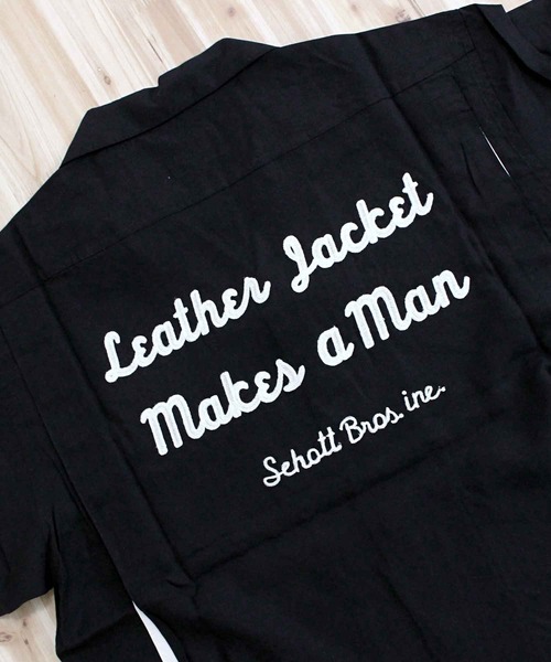 Schott（ショット）の「BOWLING SS-SHIRT LEATHER JAKCKET MAKES A MEN（シャツ/ブラウス・メンズ・ブラック・M/L/XL/XXL）」の8枚目の写真