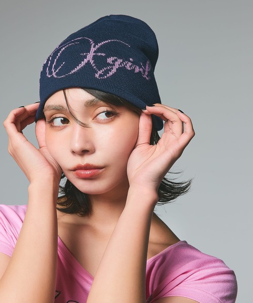 GLITTER LOGO BEANIE（ニットキャップ/ビーニー）｜X-girl