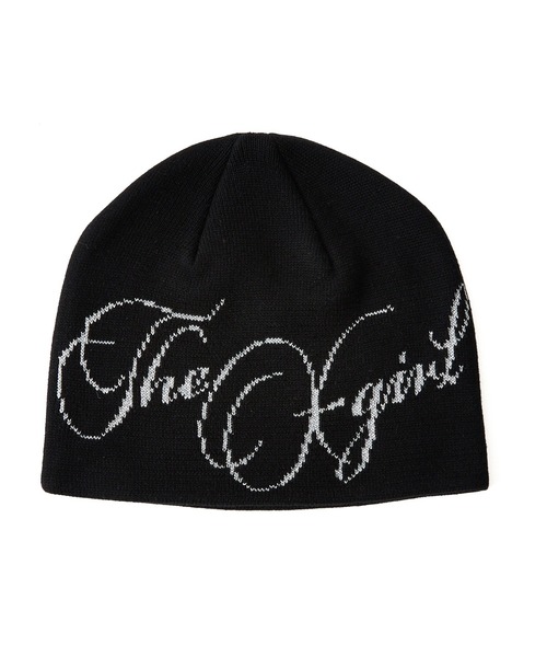 X-girl（エックスガール）の「GLITTER LOGO BEANIE（ニットキャップ/ビーニー・レディース・ブラック/ネイビー/オリーブ・ONE SIZE）」の7枚目の写真