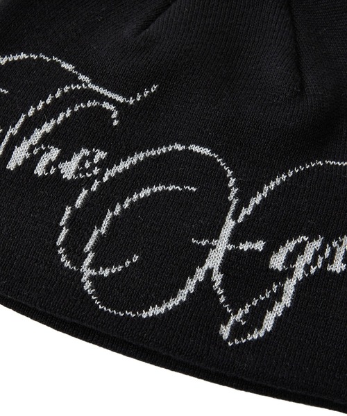 X-girl（エックスガール）の「GLITTER LOGO BEANIE（ニットキャップ/ビーニー・レディース・ブラック/ネイビー/オリーブ・ONE SIZE）」の10枚目の写真