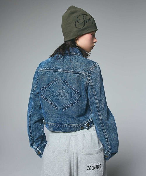 X-girl（エックスガール）の「GLITTER LOGO BEANIE（ニットキャップ/ビーニー・レディース・ブラック/ネイビー/オリーブ・ONE SIZE）」の16枚目の写真