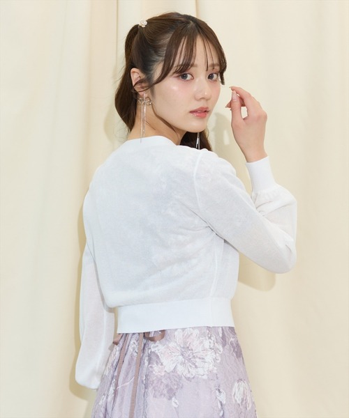 WILLSELECTION（ウィルセレクション）の「アソートボタンシアーカーディガン（カーディガン/ボレロ・レディース・ピンク/ブラック/サックスブルー/オフホワイト・FREE）」の12枚目の写真