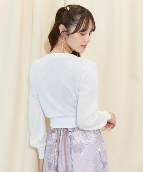 WILLSELECTION（ウィルセレクション）の「アソートボタンシアーカーディガン（カーディガン/ボレロ・レディース・ピンク/ブラック/サックスブルー/オフホワイト・FREE）」の13枚目の写真