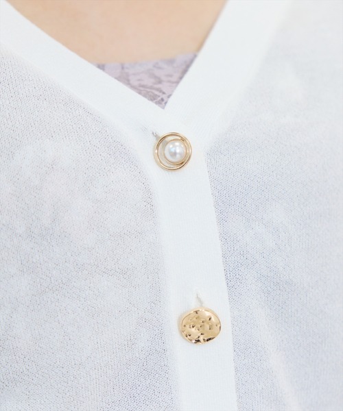 WILLSELECTION（ウィルセレクション）の「アソートボタンシアーカーディガン（カーディガン/ボレロ・レディース・ピンク/ブラック/サックスブルー/オフホワイト・FREE）」の14枚目の写真