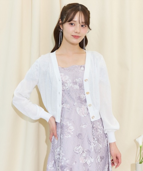 WILLSELECTION（ウィルセレクション）の「アソートボタンシアーカーディガン（カーディガン/ボレロ・レディース・ピンク/ブラック/サックスブルー/オフホワイト・FREE）」の17枚目の写真