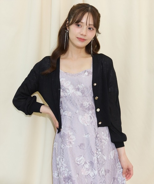 WILLSELECTION（ウィルセレクション）の「アソートボタンシアーカーディガン（カーディガン/ボレロ・レディース・ピンク/ブラック/サックスブルー/オフホワイト・FREE）」の19枚目の写真