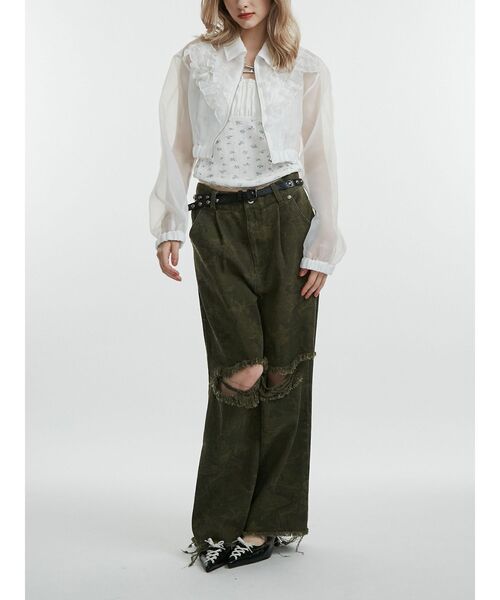 jouetie（ジュエティ）の「フリルシアーブルゾン（ブルゾン・レディース・オフホワイト/ブルー/ブラック・MEDIUM）」の21枚目の写真