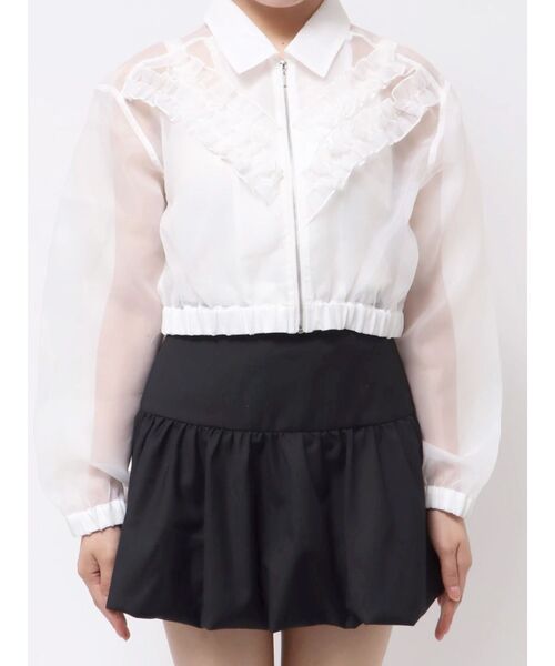 jouetie（ジュエティ）の「フリルシアーブルゾン（ブルゾン・レディース・オフホワイト/ブルー/ブラック・MEDIUM）」の18枚目の写真