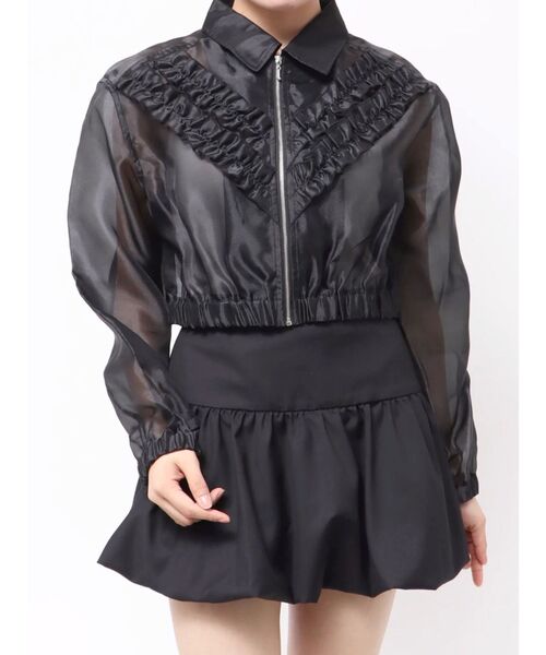 jouetie（ジュエティ）の「フリルシアーブルゾン（ブルゾン・レディース・オフホワイト/ブルー/ブラック・MEDIUM）」の6枚目の写真