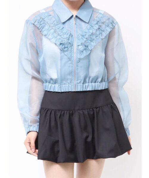 jouetie（ジュエティ）の「フリルシアーブルゾン（ブルゾン・レディース・オフホワイト/ブルー/ブラック・MEDIUM）」の5枚目の写真