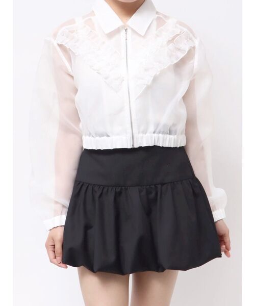 jouetie（ジュエティ）の「フリルシアーブルゾン（ブルゾン・レディース・オフホワイト/ブルー/ブラック・MEDIUM）」の4枚目の写真