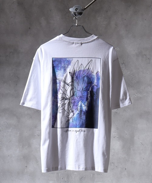 FUNALIVE(ファンアライブ)の「WS select 花柄バックプリント ロゴ刺繍Tシャツ(Tシャツ/カットソー・メンズ・ホワイト系2/ホワイト系3/ホワイト系4/ブラック系1/ブラック系2/ブラック系3/ブラック系4/ホワイト系1・L/M)」の1枚目の写真