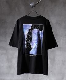WS select 花柄バックプリント ロゴ刺繍Tシャツ