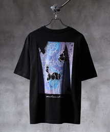 WS select 花柄バックプリント ロゴ刺繍Tシャツ