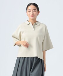 ニットポロシャツ」に該当するベージュ系のファッション通販