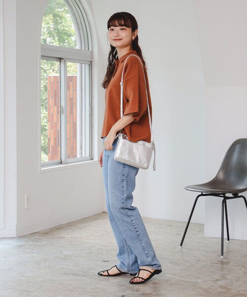BEAMS HEART（ビームスハート）の「ハーフスリーブ ニットポロ（ポロシャツ・レディース・ベージュ/ブラウン系その他3/ブラック・FREE）」の16枚目の写真