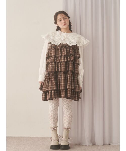 merry jenny（メリージェニー）の「frillfrillカラーブラウス（シャツ/ブラウス・レディース・ピンク/ベージュ/オフホワイト・FREE）」の5枚目の写真