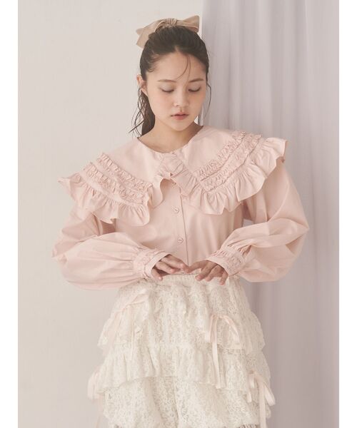 merry jenny（メリージェニー）の「frillfrillカラーブラウス（シャツ/ブラウス・レディース・ピンク/ベージュ/オフホワイト・FREE）」の8枚目の写真