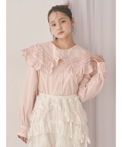 merry jenny（メリージェニー）の「frillfrillカラーブラウス（シャツ/ブラウス・レディース・ピンク/ベージュ/オフホワイト・FREE）」の9枚目の写真