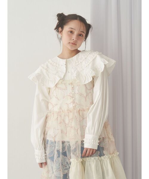 merry jenny（メリージェニー）の「frillfrillカラーブラウス（シャツ/ブラウス・レディース・ピンク/ベージュ/オフホワイト・FREE）」の20枚目の写真