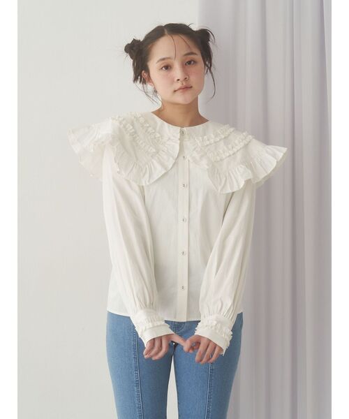 merry jenny（メリージェニー）の「frillfrillカラーブラウス（シャツ/ブラウス・レディース・ピンク/ベージュ/オフホワイト・FREE）」の22枚目の写真