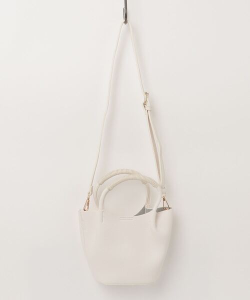 ホワイト　ミニハンドバッグ　ショルダーストラップ　ストラップチャーム付き セール】2way Shoulder & Hand Bag / ショルダーストラップ付