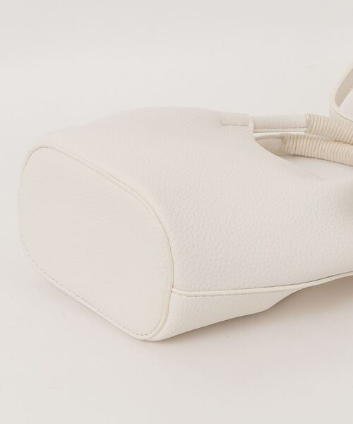 ホワイト　ミニハンドバッグ　ショルダーストラップ　ストラップチャーム付き セール】2way Shoulder & Hand Bag / ショルダーストラップ付