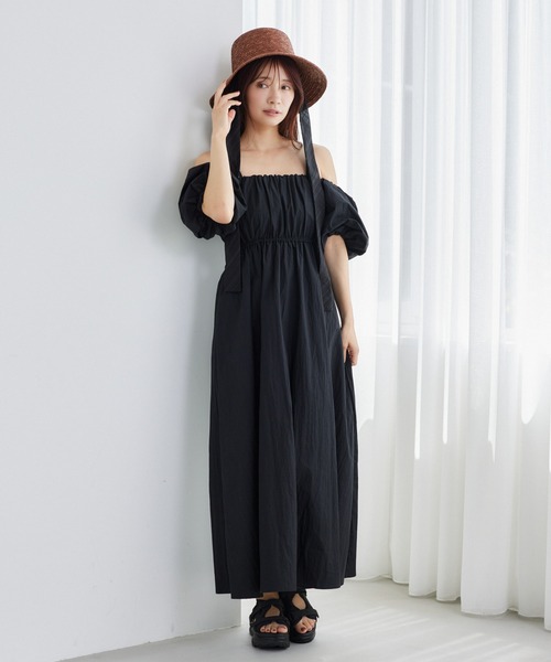mysty woman(ミスティウーマン)の「3WAYボリュームワンピース 574439(ワンピース・レディース・アイボリー/ブラック/ベージュ・FREE)」の10枚目の写真