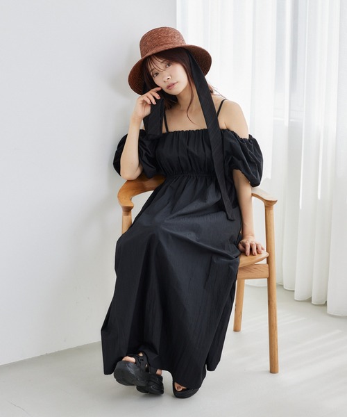 mysty woman(ミスティウーマン)の「3WAYボリュームワンピース 574439(ワンピース・レディース・アイボリー/ブラック/ベージュ・FREE)」の11枚目の写真