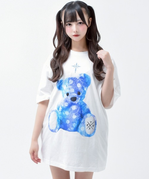 tシャツ 「TRAVAS TOKYO/トラバス トーキョー」ドットくまプリントTシャツ/ハーフスリーブカットソー レディース メンズ TRAVAS TOKYO/トラバス トーキョー』ドットくまプリントTシャツ