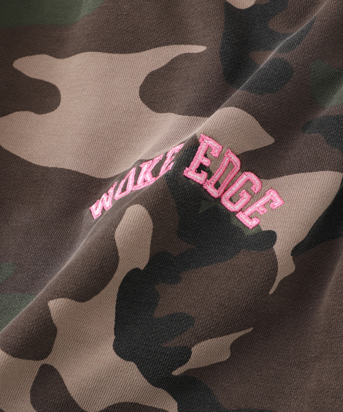 WOKE EDGE（ウォークエッジ）の「WOKE EDGE/ウォークエッジ Splayed カモ柄スウェットパンツ（スウェットパンツ・メンズ・カーキ・X-LARGE）」の9枚目の写真