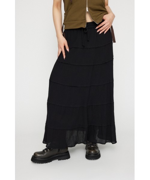 LAGUA GEM(ラグアジェム)の「WRINKLE ロングスカート(スカート・レディース・ホワイト/ブラック/チャコールグレー・SMALL/MEDIUM)」の13枚目の写真