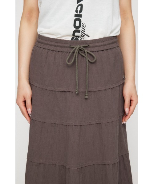 LAGUA GEM(ラグアジェム)の「WRINKLE ロングスカート(スカート・レディース・ホワイト/ブラック/チャコールグレー・SMALL/MEDIUM)」の5枚目の写真