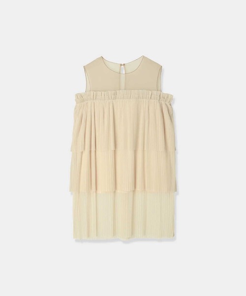 tシャツ 「ZOZOTOWN限定」「Louren/ローレン」tulle pleats tiered tops/チュールプリーツトップス レディース ZOZOTOWN限定》【Louren/ローレン】tulle pleats tiered tops